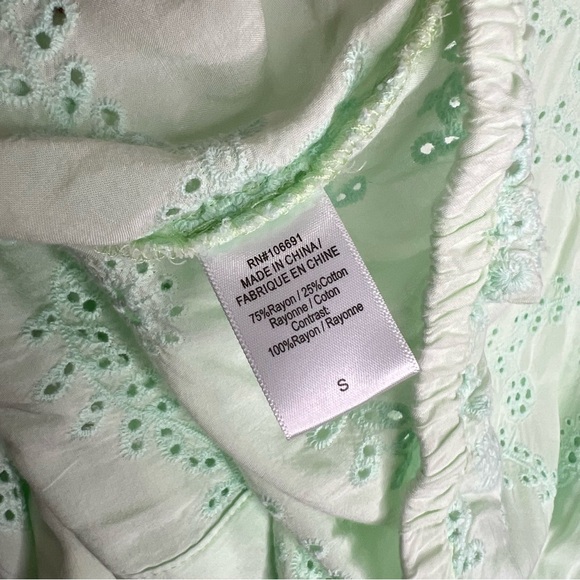 YOUNG FABULOUS & BROKE Mint Geneva Eyelet Top - Picture 9 of 10